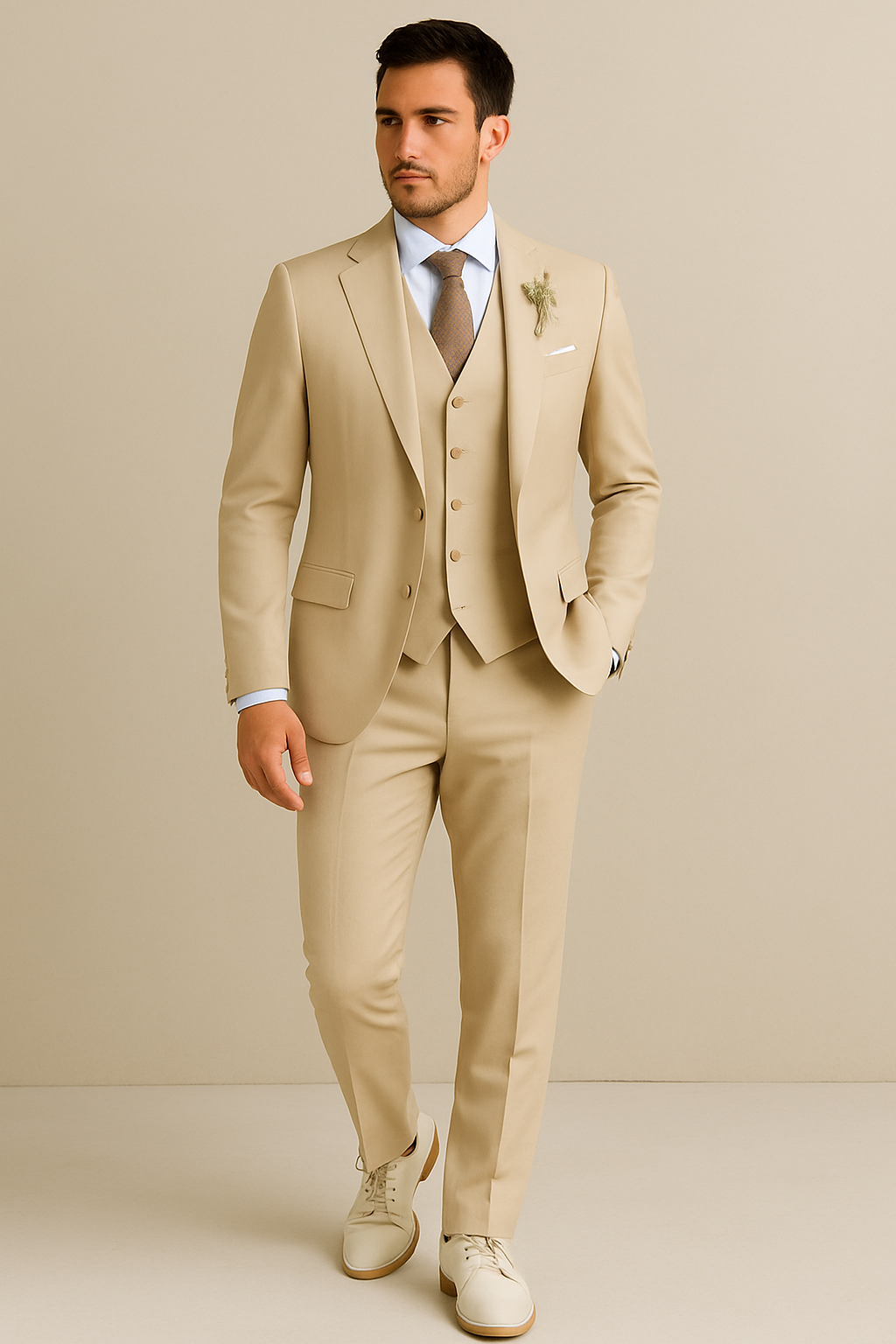 Modern tredelad kostym med slim fit