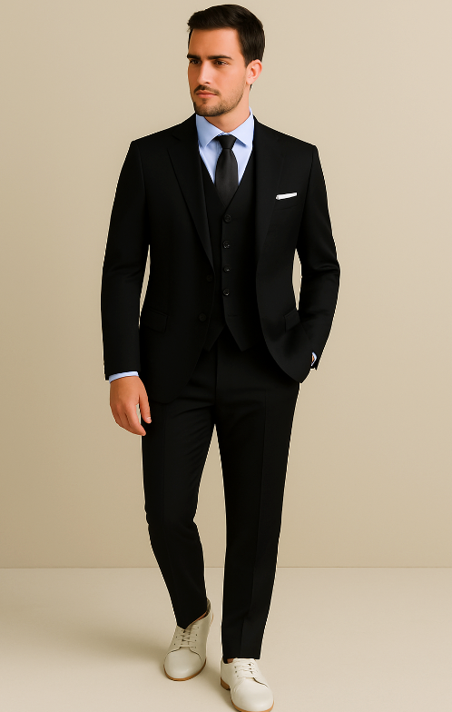 Modern tredelad kostym med slim fit