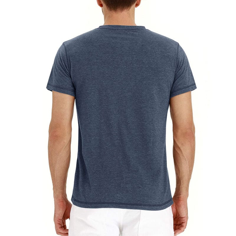 Henley T-shirt Mjuk Blandning Korta Ärmar Regular Fit 3