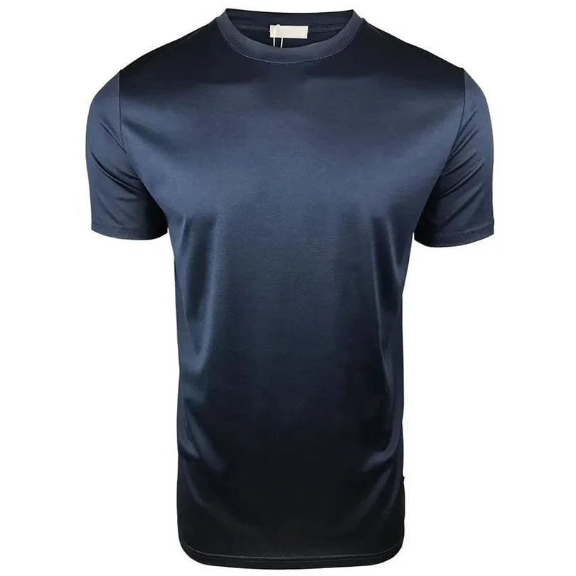 Mjuk T-shirt Rund Hals Andningsbar Slim Fit 0