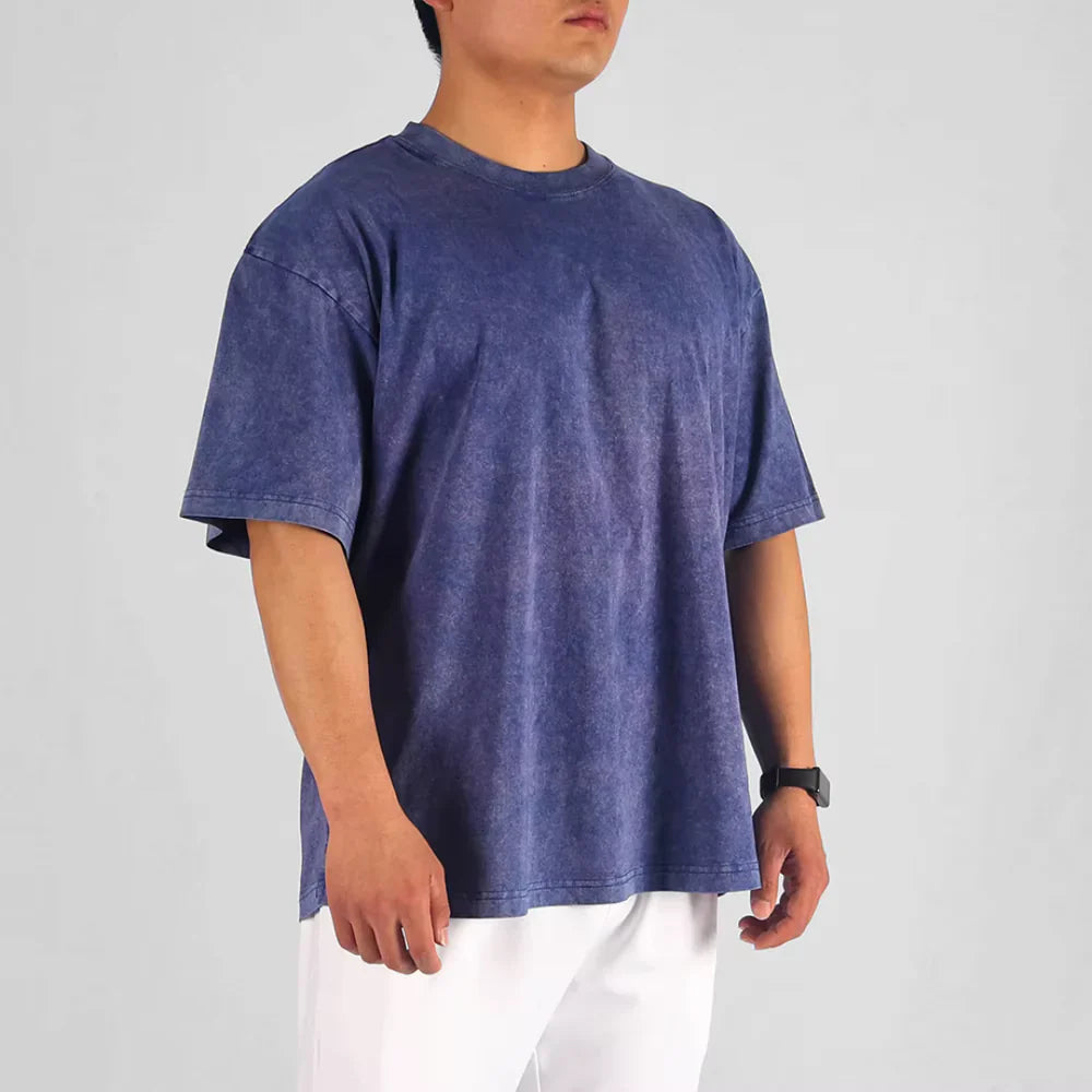 Överdimensionerad T-shirt Vintage Tvätt Relaxed Fit 8