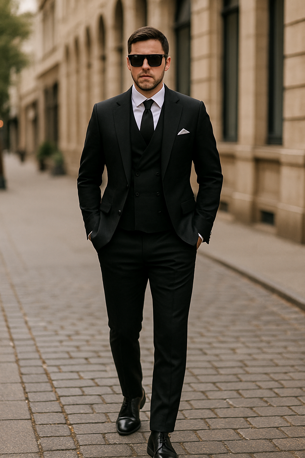 Tidlös tredelad kostym för män