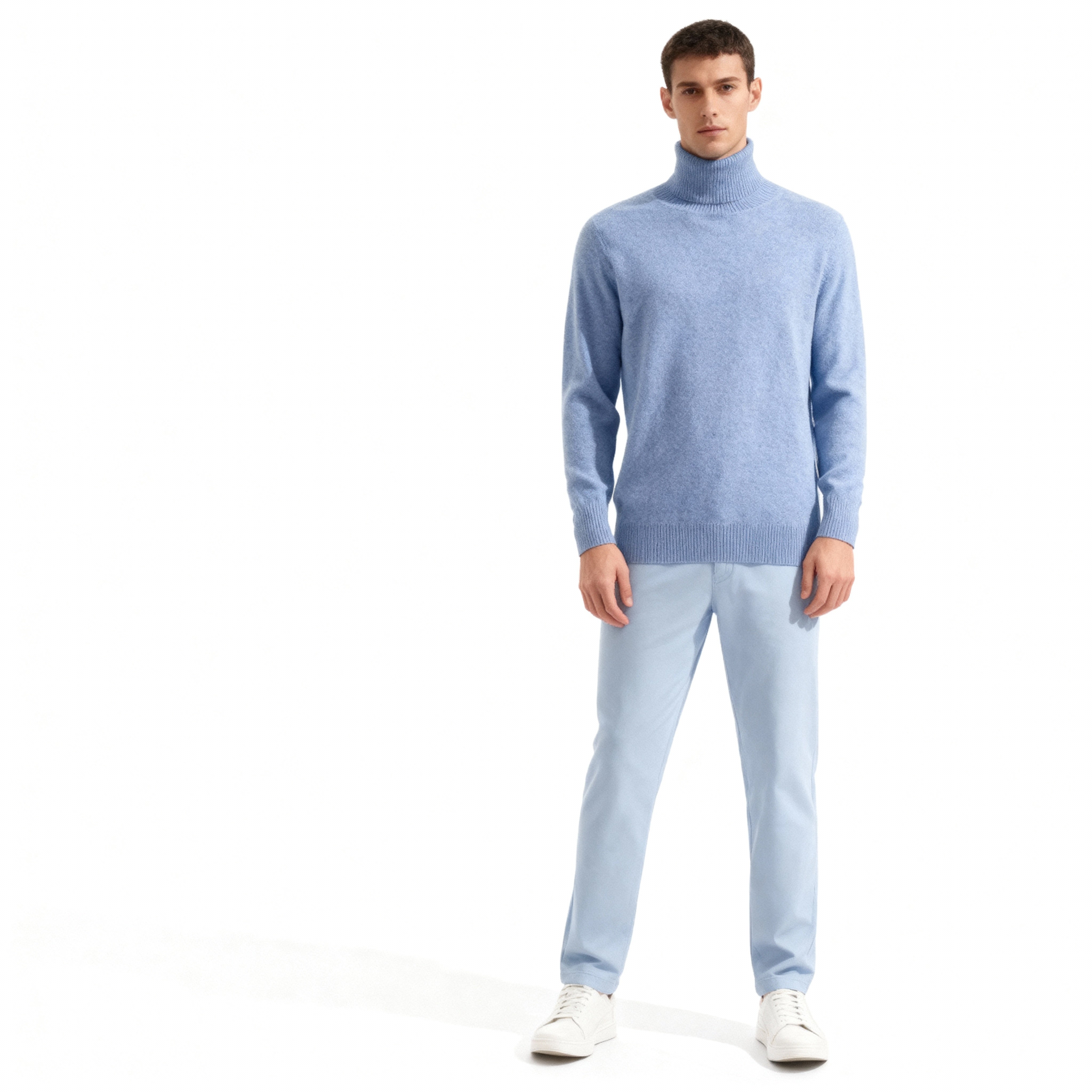 Stickad polo med värmande passform