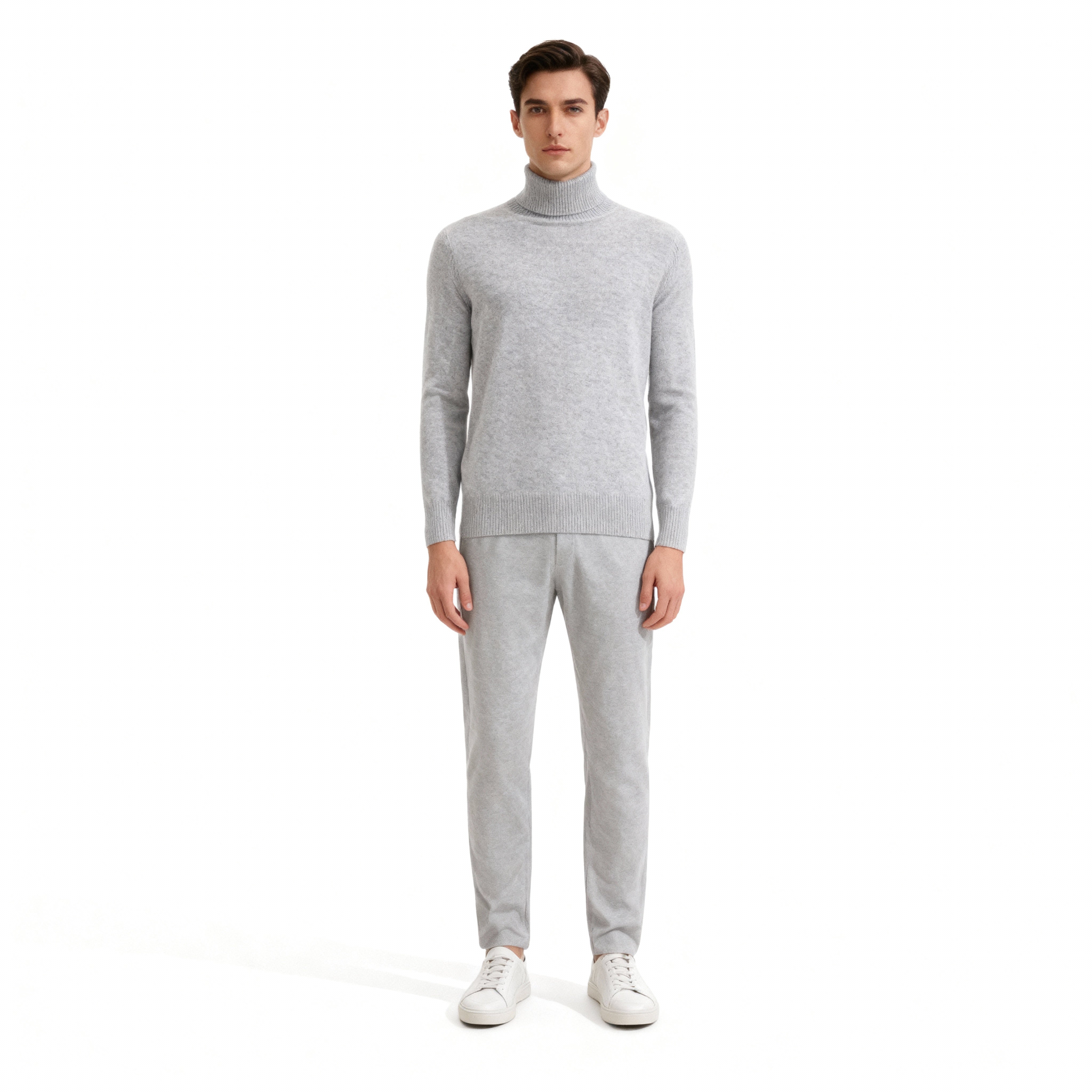 Stickad polo med värmande passform