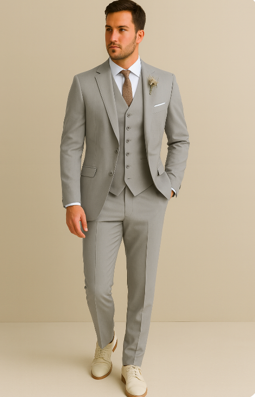 Modern tredelad kostym med slim fit