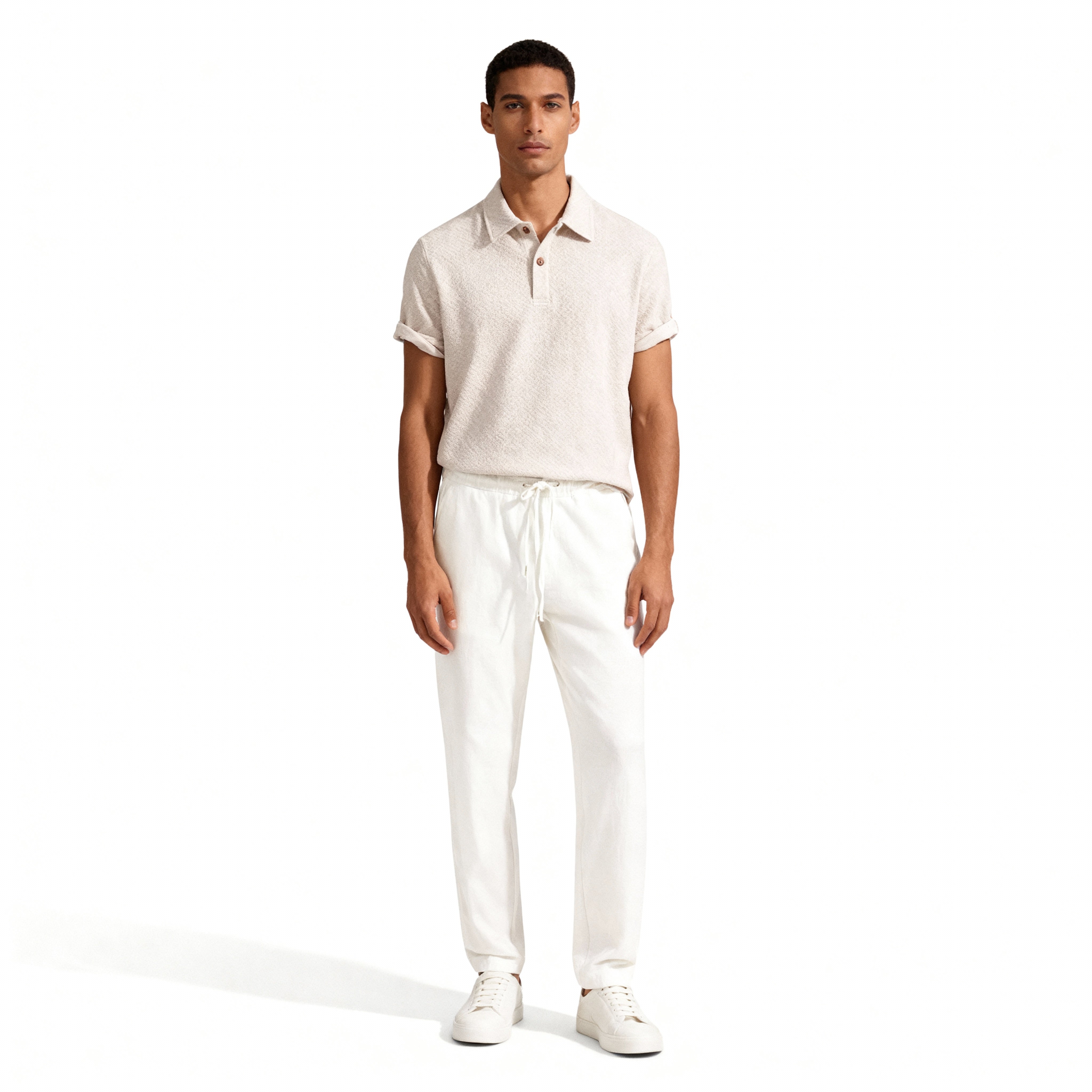 Tvådelad sommarset i andningsbar tygblandning