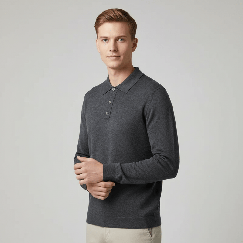 Merino Långärmad Stickad Piké - lyvolaMerino Långärmad Stickad PikélyvolalyvolaMLSP-FM-SSMörkgråMerino Långärmad Stickad PikéS