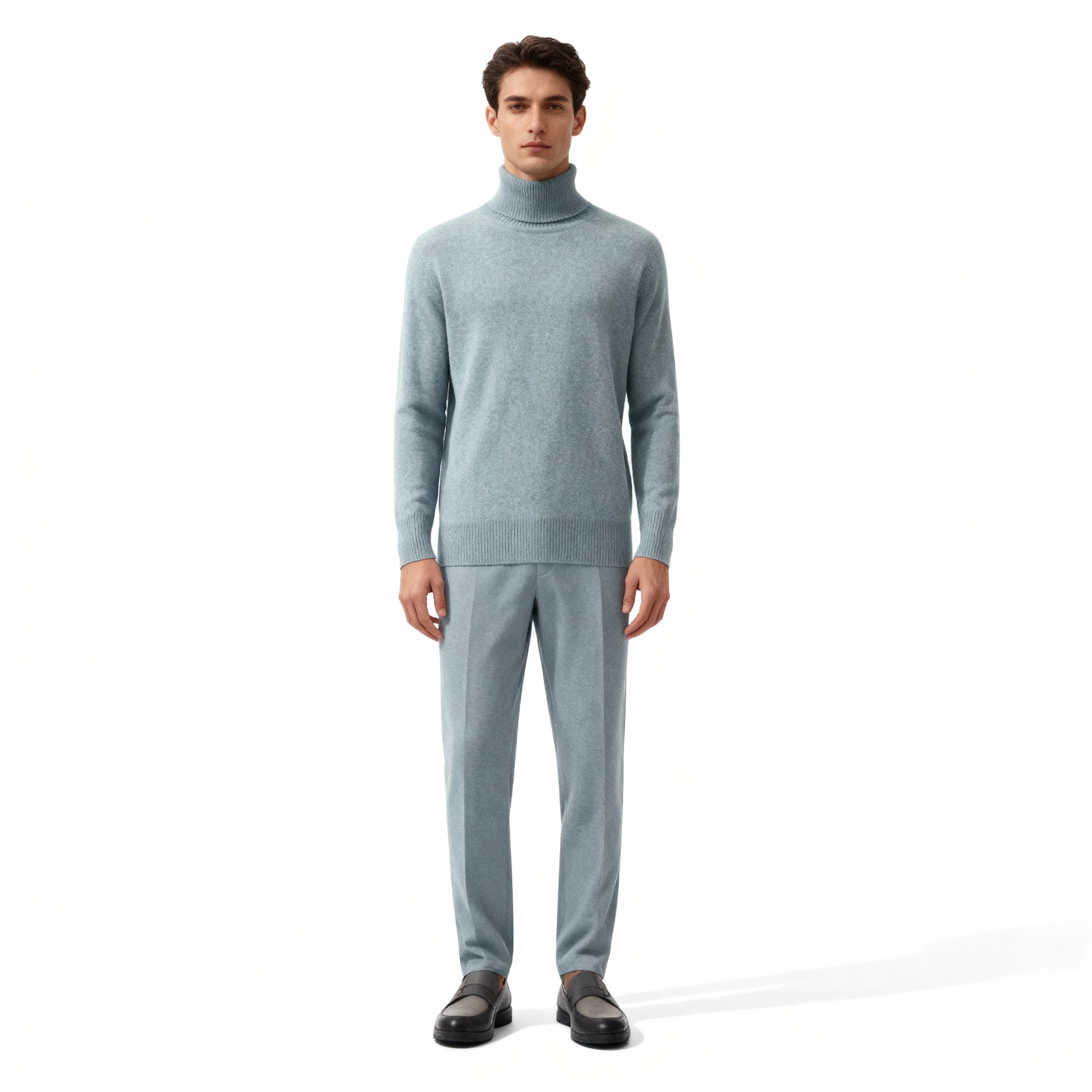 Stickad polo med värmande passform